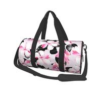 Fiori Di Ibisco Tropicali Con Foglie Nere, Borsone da viaggio di grande capacità Borsa rotonda Borsa da viaggio sportiva Borsa da viaggio Borsa da fitness