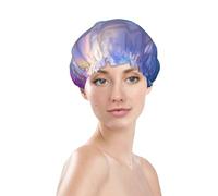 Fiori di lillà estivi insieme a una barca a vela nell'oceano Cuffia da a per donna Immagini oniriche Doppio strato foderato riutilizzabile impermeabile Cappello da a per tutti i capelli