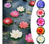 Fiori di Loto Galleggianti, Fiori di Loto Finti Ninfee, 5 pezzi Ninfea artificiale, Impermeabile Fiori Galleggianti, Ninfea Artificiale in Schiuma per Decorare Giardino Laghetti Acqua Acquario Piscine