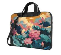 Fiori di loto Tradizionale Paesaggio Cinese Borsa Per Computer Portatile 15.6 Pollice Borse Per Computer Imbottito Copertura Del Manicotto