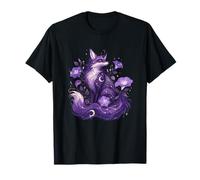 Fiori di Luna Celeste Volpe cosmica Viola Maglietta