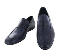 Fiori Di Lusso Mocassini In Pelle Blu Navy - Larghezza US D- (6D)