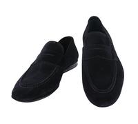 Fiori Di Lusso Penny Loafers In Suede Blu Scuro - Larghezza US D (6G)