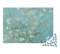 Fiori di Mandorlo Sfondo Blu Puzzle 1000 Pezzi per Adulti Gioco di Puzzle 1000 Pezzi Relax Decorazione Casa Regalo 52x38cm/1000pcs