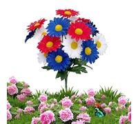Fiori Di Memoria Per Tombe Composizione Floreale Realistica Resistente | Decorazione Patriottica Sepoltura Fiori Artificiali per Giardino Parco Feste Amanti Storia Anziani
