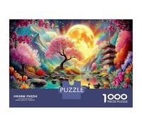 Fiori di montagna 1000 Pezzi Puzzle Da Fare Personalmente Per Mettere Alla Prova La Logica Albero ciliegio lago luna eccellente Per Allietare Una Celebrazione E Far Piacere A Un Appassionato