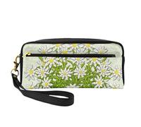 Fiori di montagna svizzeri della stella alpina, Borsa per il trucco Borsa per cosmetici Borsa da viaggio portatile da toilette Astuccio in pelle per donne e ragazze