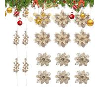 Fiori di Natale artificiali, decorazione per le vacanze, rami per eleganti stili stagionali, composizione festiva con design realistico, ghirlanda natalizia decorativa per interior designer