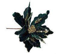 Fiori di Natale artificiali in stoffa per decorazioni festive, stelo flessibile, ornamenti per le vacanze, in bianco rosso vino verde intenso (verde scuro)