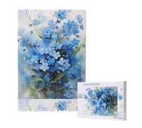 Fiori di nontiscordardimé ad acquerello, puzzle da 1000 pezzi per adulti, puzzle impegnativi, puzzle a incastro