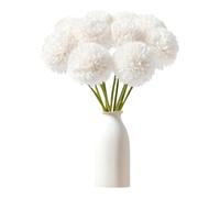 Fiori di Ortensia Artificiale, 12 Pezzi di Fiori di Palla di crisantemo di Seta, Bouquet Di Ortensia Finte, Ortensie Artificiali con steli, per Bouquet di Nozze, Casa, Giardino, Ufficio (Bianco)