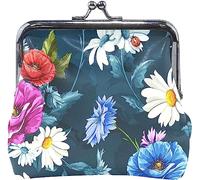 Fiori di papavero con custodia per camomilla Portafoglio piccolo - Portamonete con cambio Kiss-lock per donna ragazza