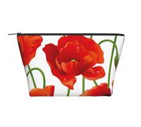 Fiori Di Papavero Rosso, Borsa da toilette Borsa per trucco Borsa per cosmetici Borsa da toilette da viaggio portatile