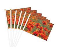 Fiori di papavero Stampa Leggero Palmare Bandiera Doppio Lato Bandiere Partito Parata Home Decor Celebrazioni
