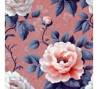 Fiori Di Peonia Rosa Carta da Parati Autoadesiva 44x500 cm Retro Fiori Pellicola Adesiva per Mobili Impermeabile Carta Adesivo Ispessita Opaco Sticker per Muro Cucina Armadio Cassetto Scaffali