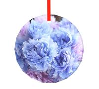 Fiori di peonia Stampa Vetro Rotondo Albero di Natale Appeso Ornamenti di Natale Per Le Feste di Natale Regali Decorazioni