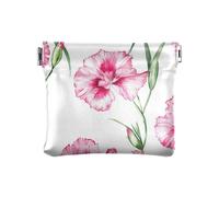 Fiori di pesca PU pelle piccola moneta carino accessori da viaggio per le donne, Fiori di pesco, 4.33"(L) x 3.74"(W) x 0.39"(H), classico