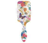 Fiori di primavera Farfalle carino spazzola per capelli nero donna testa massaggiatore cuoio capelluto per capelli sottili con manico ergonomico cepillo para definir rizos