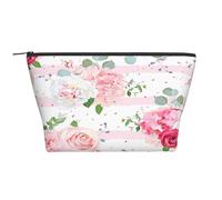 Fiori di rosa rosa, Borsa da toilette Borsa per trucco Borsa per cosmetici Borsa da toilette da viaggio portatile