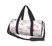 Fiori di rosa rosa, Borsone da viaggio di grande capacità Borsa rotonda Borsa da viaggio sportiva Borsa da viaggio Borsa da fitness