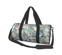 Fiori Di Rosa Su Sfondo Verde, Borsone da viaggio di grande capacità Borsa rotonda Borsa da viaggio sportiva Borsa da viaggio Borsa da fitness