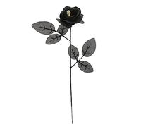 Fiori di Rose Artificiali, Rose di Halloween con Teschio Fiore di Rosa Nera di Halloween Rose Insanguinate Artificiali Composizioni Floreali di Halloween Bouquet di Fiori di Rose Finte per la(nero)