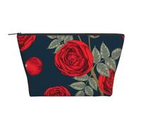 Fiori di rose rosse, Borsa da toilette Borsa per trucco Borsa per cosmetici Borsa da toilette da viaggio portatile