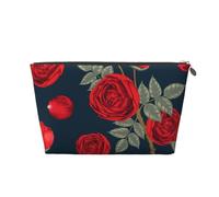 Fiori di rose rosse, Borsa da toilette Borsa per trucco Borsa per cosmetici Borsa da toilette da viaggio portatile