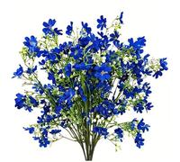 Fiori di seta, 10 pezzi fiori artificiali vividi 26 pollici di fiori finti realistici blu con 27 fago di lunghezza di lunga durata decorativa fai -da -te decorativa falsa verde per l'ufficio del vaso