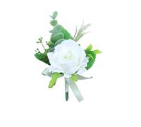 Fiori di seta artificiali, boutonniere for sposo, braccialetti for sposa, bouquet da sposa, fiori for le mani, decorazioni for abiti da festa, occhielli per matrimoni(Grey)