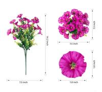 Fiori di seta eleganti 10 mazzi di gloria mattutina ed eucalipto per soluzioni di arredamento affascinanti (10 rosa rosso e viola)