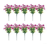 Fiori di seta incantevoli 10 mazzi di gloria mattutina ed eucalipto per lo styling della casa (10 rosa rossa e rossa)