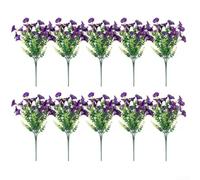 Fiori di seta incantevoli 10 mazzi di gloria mattutina ed eucalipto per lo styling della casa (10 viola e rosso)