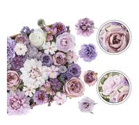 Fiori di seta mix viola con steli rose dalia artificiali per decorazione matrimo