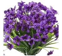 Fiori di seta viola 36 cm per festa di nozze decorazione della casa (viola) | Plastica resistente ai raggi UV, non sbiadisce, resiste alla pioggia e al vento, a bassa manutenzione, fascino per esterni