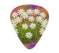 Fiori di stella alpina svizzeri,12 pezzi di plettri per chitarra, 3 plettri di diverso spessore per chitarra acustica, basso, ukulele
