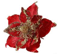 Fiori di stella di Natale artificiali stagionali con struttura in tessuto per decorazioni per la casa e sofisticate composizioni floreali in stile europeo (rosso)