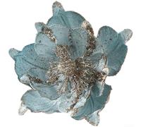 Fiori di stella di Natale artificiali stagionali con struttura in tessuto per decorazioni per la casa e sofisticate composizioni floreali in stile europeo (blu)
