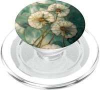 Fiori di tarassaco macchiati motivo floreale verde salvia PopSockets PopGrip per MagSafe