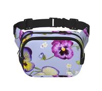Fiori di viola del pensiero, Marsupio quadrato a doppio strato, borsa da viaggio, marsupio casual