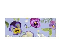 Fiori di viola del pensiero,Tappetino per mouse grande, da scrivania, per tastiera e computer, con base in gomma antiscivolo, 30 x 80 cm