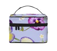 Fiori di viola del pensieroBorsa per il trucco, borsa cosmetica portatile per donna - Organizer da viaggio per cosmetici, regalo per momenti speciali