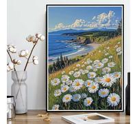 Fiori Diamond Painting Grandi Dimensioni 90x120cm, Diamond Painting Oceano Pittura Diamante 5D DIY Strass Ricamo a Punto Croce Artigianale for Adults, Decorazioni Parete, Regalo Donna -ly2508219