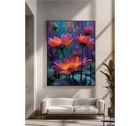 Fiori Diamond Painting Kit Completo, Fiore Pittura Diamante, DIY Diamond Painting Adulti Bambini, 80 x 110 cm Pittura Diamante 5D, Kit Quadri con Perline Mosaico, Decorazione per Regalo PjY1148 S-E