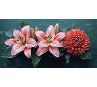 Fiori Dipingere con i Numeri Kit, Acqua Grande Paint by Numbers Adulti, Set di Pittura con i Numeri, Kit di Pittura Acrilica, Principianti Facile su Tela Fai da Te Pittura a Olio,Decor 40x80cm J0L-599