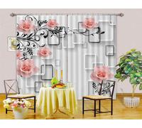 Fiori Dolci Romantici 3D Tenda Bloccare Foto Stampa Tendaggio Drappo Tessuto Fin