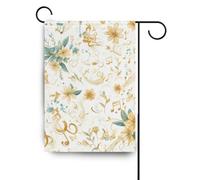 Fiori d'oro Note Musicali Oro grandi bandiere esterne pasqua porta banner per decorazione Patio 28x40 double sided