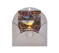 Fiori E Biciclette Stampa Vuoto Perla Carta Augura,Disegni Verticali Notecards, Buste Per Grazie, Inviti