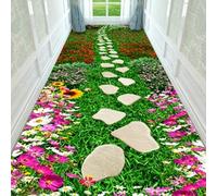 Fiori E Erbe In 3D, Tappeto A Striscia Per Il Corridoio, Tappeto Lungo Per L'ingresso E La Cucina, Tappetino, Tappeto A Striscia Sottile Lavabile Per Corridoi Stretti(Pattern D,100cmx300cm)