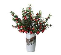 Fiori e frutti di melograno finto, fiori decorativi in pentola di fiori in ceramica, bellissimo bonsai di melograno artificiale per decorazioni, ufficio o area pubblica Centrotavola da ufficio
